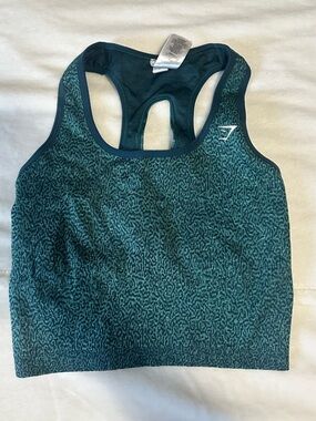 Gymshark Teal Patterned Racerback Sports Bra